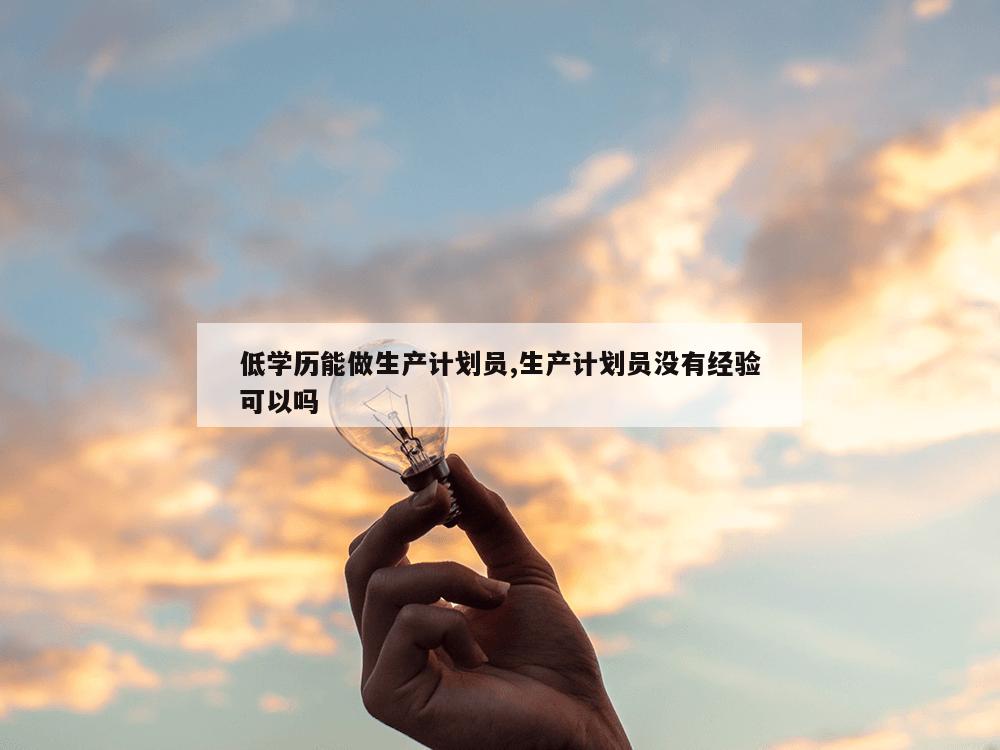 低学历能做生产计划员,生产计划员没有经验可以吗