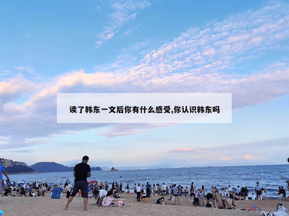 读了韩东一文后你有什么感受,你认识韩东吗